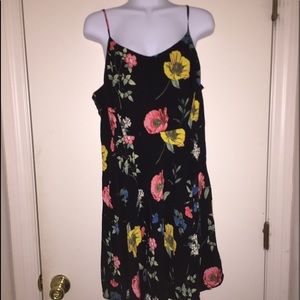 Floral black summer dress